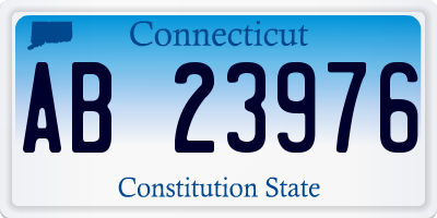 CT license plate AB23976