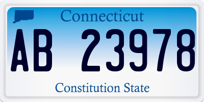 CT license plate AB23978