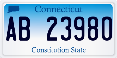 CT license plate AB23980