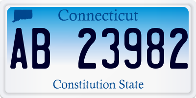 CT license plate AB23982