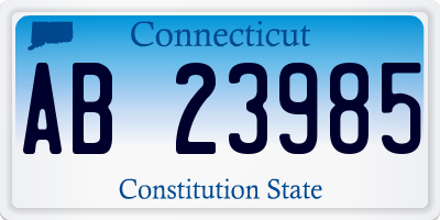 CT license plate AB23985