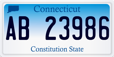 CT license plate AB23986