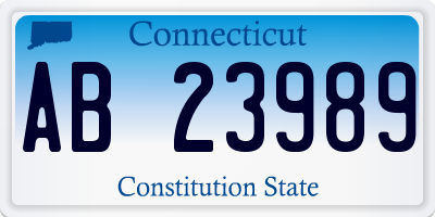 CT license plate AB23989