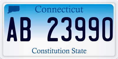 CT license plate AB23990