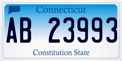 CT license plate AB23993