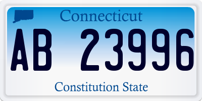 CT license plate AB23996