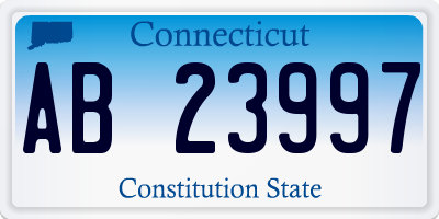 CT license plate AB23997