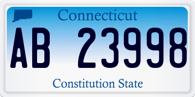 CT license plate AB23998