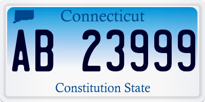 CT license plate AB23999