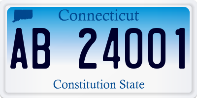 CT license plate AB24001