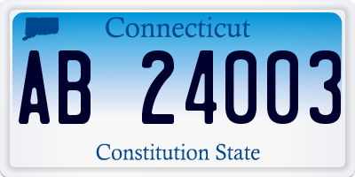 CT license plate AB24003