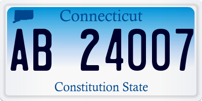 CT license plate AB24007