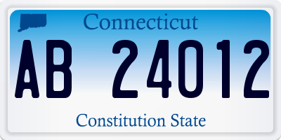 CT license plate AB24012