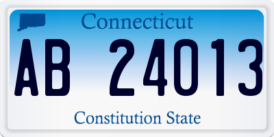 CT license plate AB24013