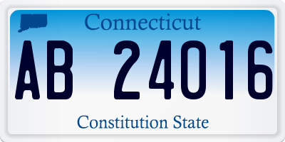 CT license plate AB24016