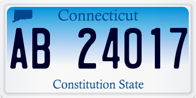 CT license plate AB24017