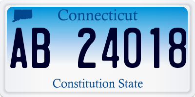 CT license plate AB24018