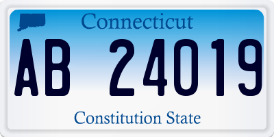 CT license plate AB24019