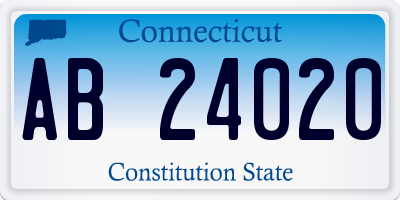 CT license plate AB24020