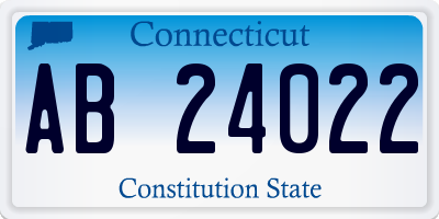 CT license plate AB24022