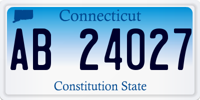 CT license plate AB24027