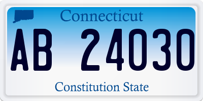 CT license plate AB24030