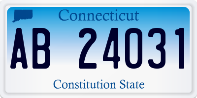 CT license plate AB24031