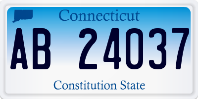 CT license plate AB24037