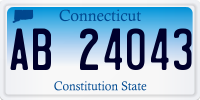 CT license plate AB24043