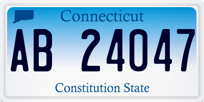 CT license plate AB24047