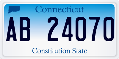 CT license plate AB24070