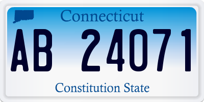 CT license plate AB24071