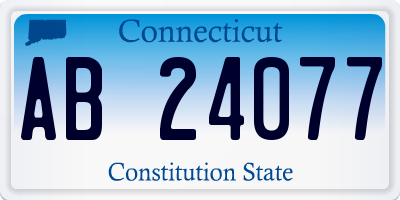 CT license plate AB24077