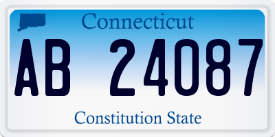 CT license plate AB24087