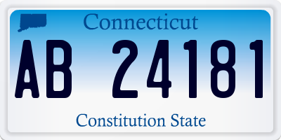 CT license plate AB24181