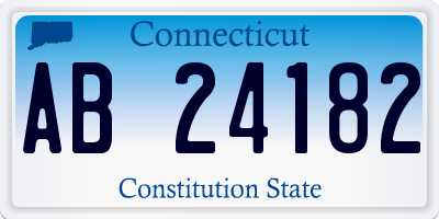 CT license plate AB24182