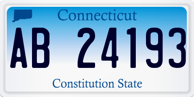 CT license plate AB24193