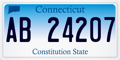 CT license plate AB24207