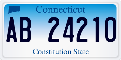 CT license plate AB24210