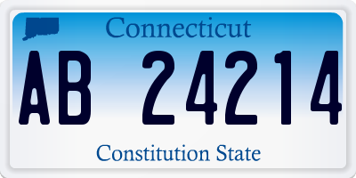 CT license plate AB24214