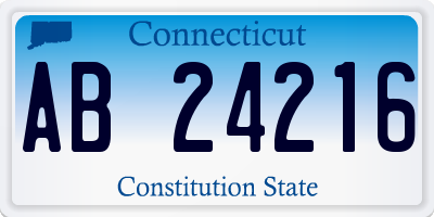 CT license plate AB24216