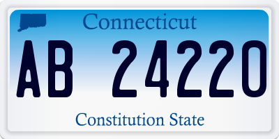 CT license plate AB24220