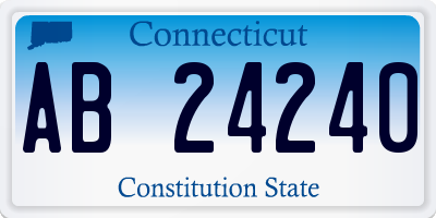 CT license plate AB24240