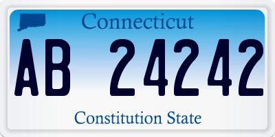 CT license plate AB24242