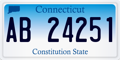 CT license plate AB24251