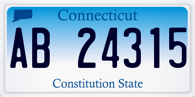 CT license plate AB24315