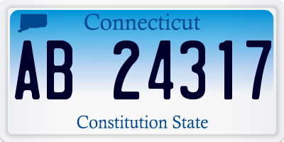 CT license plate AB24317