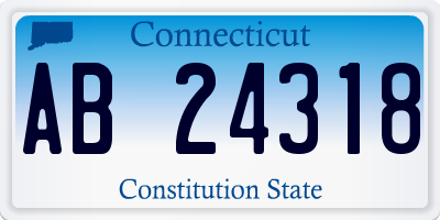 CT license plate AB24318