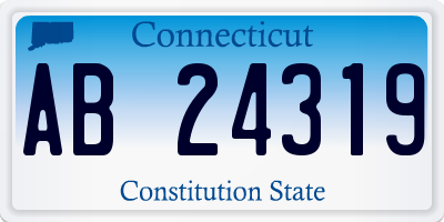 CT license plate AB24319