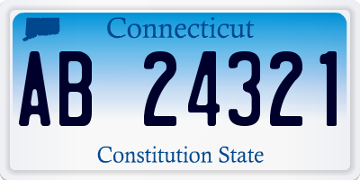 CT license plate AB24321